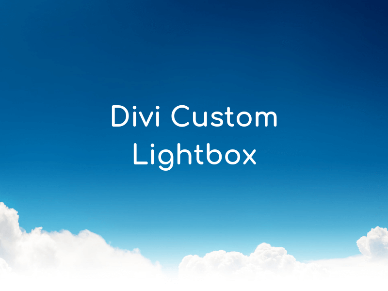 Divi Custom Lightbox