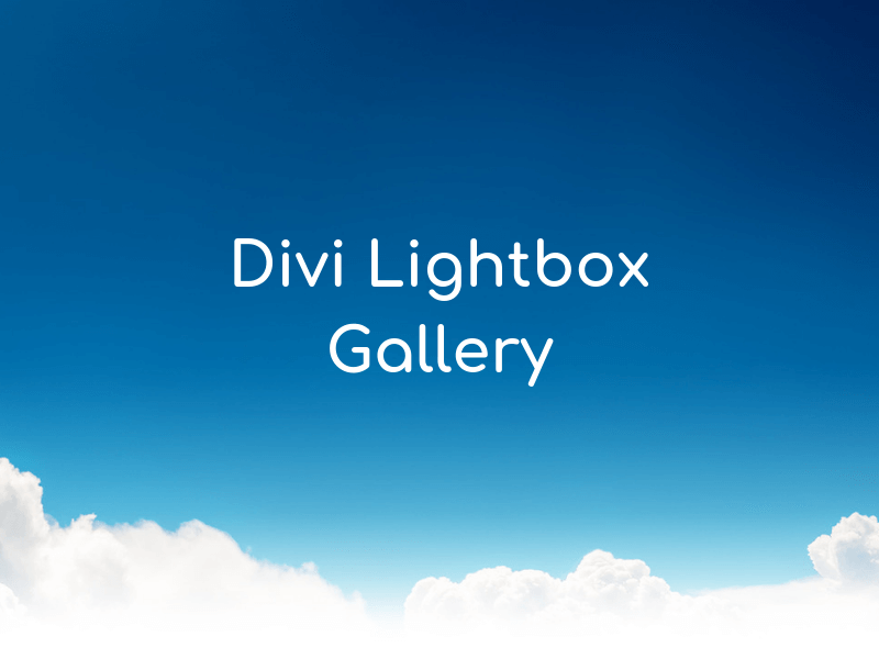 Divi Lightbox Gallery