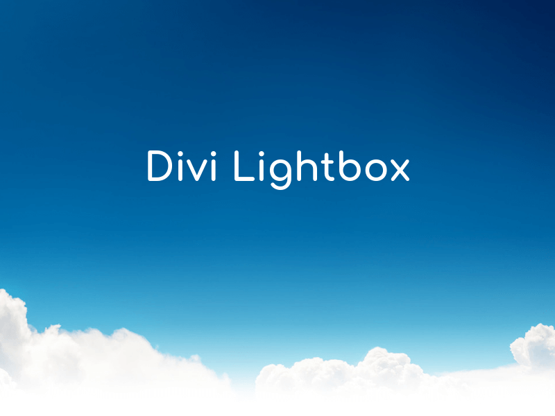 Divi Lightbox